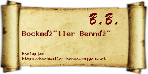 Bockmüller Bennó névjegykártya